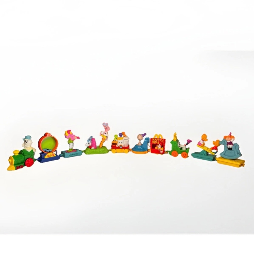 Vintage McDonald’s Birthday Train Happy Meal Toys 10 Pieces Dated 1993-2000
